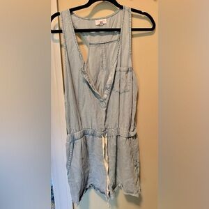 Pink Lily denim romper